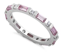 Pink & Clear Eternity CZ Ring