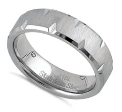 Brushed Diamond Edged Band