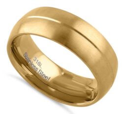 Yellow Gold Plated Groove Band
