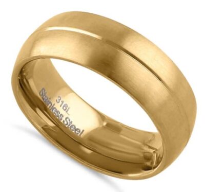 Yellow Gold Plated Groove Band