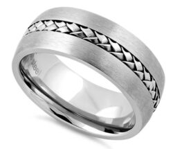 Center Braided Satin Finish Band