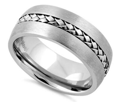 Center Braided Satin Finish Band