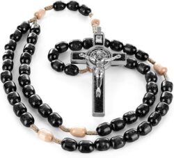 Sanctum Veritas Saint Benedict Rosary Necklace (Black)