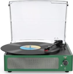 Vintage Vinyl Record Player w/Built-In Speakers (Grass Green)