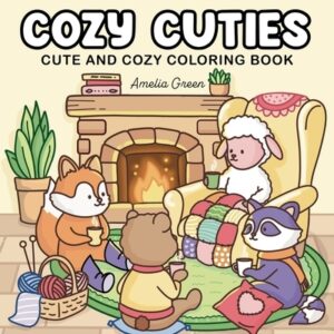 Cozy Cuties: Coloring Book for Adults and Teens Featuring Adorable Animal Characters, Relaxing Hygge Moments and Comfy Scenes