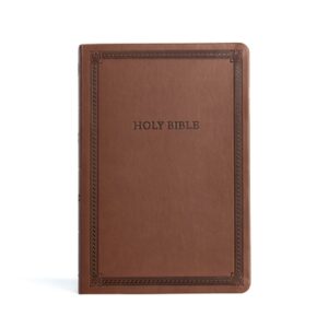 CSB Large Print Thinline Bible, Brown Leathertouch, Value Edition