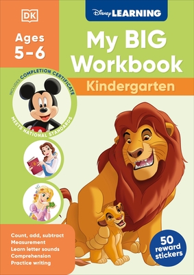 Disney Learning Big Workbook Kindergarten: Math & English Workbook for Kids Aged 5-6, Curriculum-Based