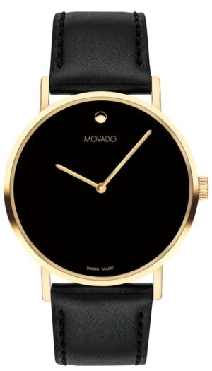 MOVADO Signature (Black/Gold-Tone) Unisex Watch 40mm