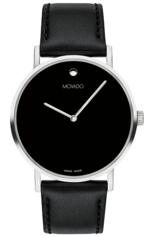 MOVADO Signature (Black/Silver) Unisex Watch 40mm