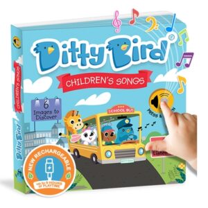 Ditty Bird Children's Songs Interactive Musical Book for Toddlers 1- 3 Nursery Rhymes Musical Books Wheels on the Bus