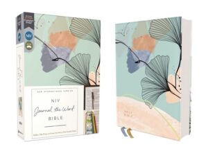 Niv, Journal the Word Bible (Perfect for Note-Taking), Leathersoft, Teal/Floral, Red Letter, Comfort Print: Reflect, Take Notes, or Create Art Next to
