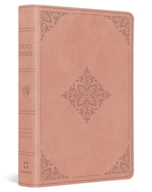 ESV Value Large Print Compact Bible (Trutone, Blush Rose, Fleur-De-Lis Design)