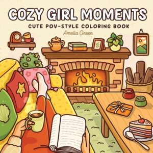 Cozy Girl Moments: Cute POV-Style Coloring Book for Adults and Teens Featuring Everyday Girly Activities for Relaxation