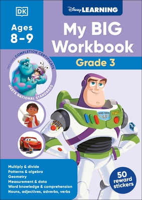 Disney Learning Big Workbook Grade 3: Math & English Workbook for Kids Aged 8-9, Curriculum-Based