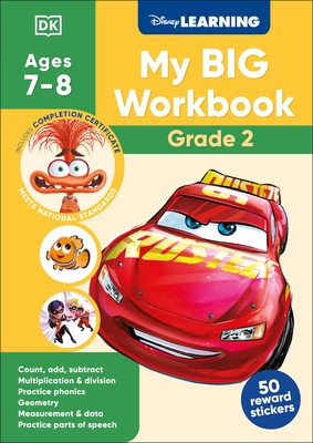 Disney Learning Big Workbook Grade 2: Math & English Workbook for Kids Aged 7-9, Curriculum-Based