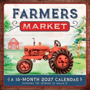 Farmer's Market 2027 12 X 24 Inch (Hanging) Monthly Square Wall Calendar Featuring the Artwork of Terri Morris Plastic-Free