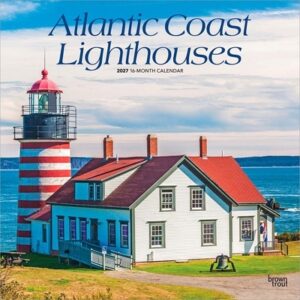 Atlantic Coast Lighthouses 2027 12 X 24 Inch (Hanging) Monthly Square Wall Calendar Plastic-Free