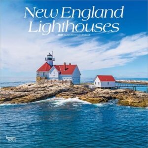 New England Lighthouses 2027 12 X 24 Inch (Hanging) Monthly Square Wall Calendar Plastic-Free