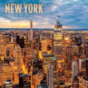 New York City 2027 12 X 24 Inch (Hanging) Monthly Square Wall Calendar Foil Stamped Cover Plastic-Free