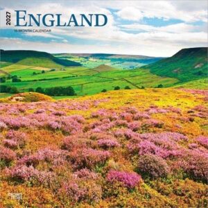 England 2027 12 X 24 Inch (Hanging) Monthly Square Wall Calendar Plastic-Free