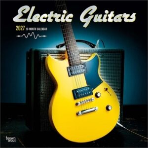 Electric Guitars 2027 12 X 24 Inch (Hanging) Monthly Square Wall Calendar Foil Stamped Cover Plastic-Free
