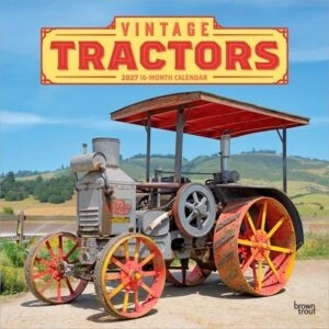 Vintage Tractors 2027 12 X 24 Inch (Hanging) Monthly Square Wall Calendar Plastic-Free