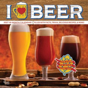 I Love Beer 2027 12 X 24 Inch (Hanging) Monthly Square Wall Calendar Plastic-Free