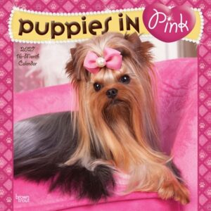 Puppies in Pink 2027 12 X 24 Inch (Hanging) Monthly Square Wall Calendar Plastic-Free