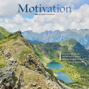 Motivation 2027 12 X 24 Inch (Hanging) Monthly Square Wall Calendar Foil Stamped Cover Plastic-Free