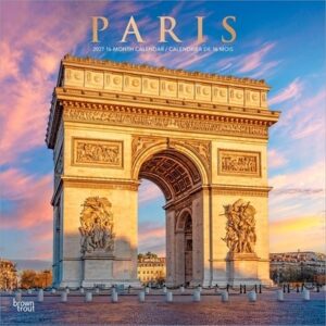 Paris 2027 12 X 24 Inch (Hanging) Monthly Square Wall Calendar Foil Stamped Cover English/French Bilingual Plastic-Free