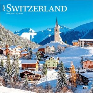 Switzerland 2027 12 X 24 Inch (Hanging) Monthly Square Wall Calendar Plastic-Free