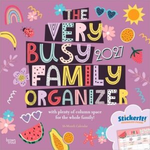 The Very Busy Family Organizer 2027 12 X 24 Inch (Hanging) Monthly Square Wall Calendar Matte Paper and Sticker Sheet Plastic-Free