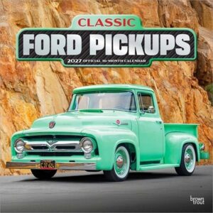 Classic Ford Pickups Official 2027 12 X 24 Inch (Hanging) Monthly Square Wall Calendar Foil Stamped Cover Plastic-Free