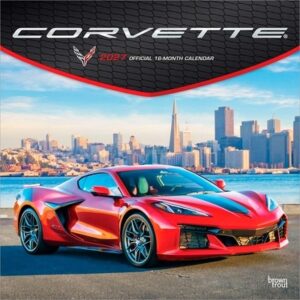 Corvette Official 2027 12 X 24 Inch (Hanging) Monthly Square Wall Calendar Plastic-Free