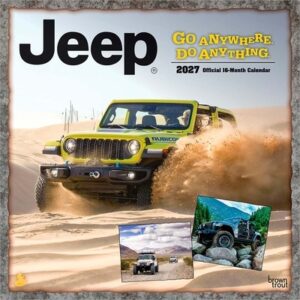 Jeep Official 2027 12 X 24 Inch (Hanging) Monthly Square Wall Calendar Plastic-Free