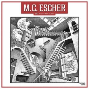 M.C. Escher Official 2027 12 X 24 Inch (Hanging) Monthly Square Wall Calendar Plastic-Free