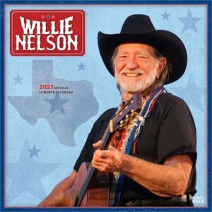 Willie Nelson Official 2027 12 X 24 Inch (Hanging) Monthly Square Wall Calendar Plastic-Free
