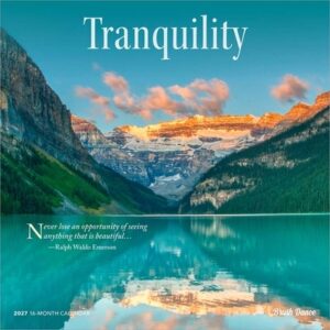 Tranquility 2027 12 X 24 Inch (Hanging) Monthly Square Wall Calendar Plastic-Free