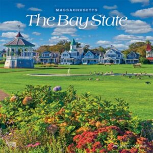 The Bay State Massachusetts Places 2027 12 X 24 Inch (Hanging) Monthly Square Wall Calendar Plastic-Free