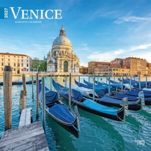 Venice 2027 12 X 24 Inch (Hanging) Monthly Square Wall Calendar Plastic-Free