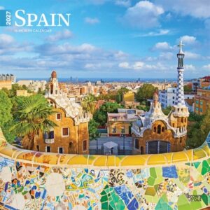 Spain 2027 12 X 24 Inch (Hanging) Monthly Square Wall Calendar Plastic-Free