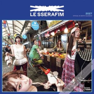 Le Sserafim Official 2027 12 X 24 Inch (Hanging) Monthly Square Wall Calendar Plastic-Free