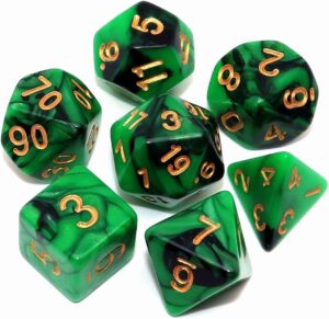 D&D RPG Role Playing Dice (Green/Black)