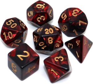 D&D RPG Role Playing Dice (Red/Black)
