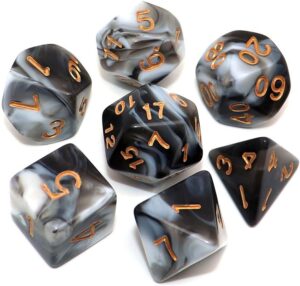 D&D RPG Role Playing Dice (White/Black)